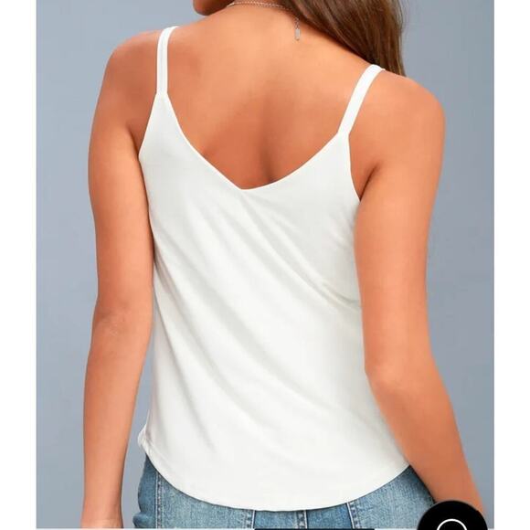 Lulus Womens Loops-y Daisy Ivoro White Tank Top Size M New - Picture 3 of 10